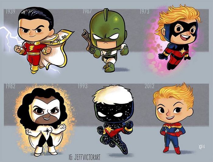 Artista ilustra a evolução dos ícones da cultura pop e o resultado é muito fofo (45 fotos) - cultura pop Capitão Marvel Artista ilustra a evolução dos ícones da cultura pop e o resultado é muito fofo (45 fotos)