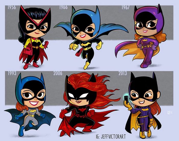 Artista ilustra a evolução dos ícones da cultura pop e o resultado é muito fofo (45 fotos) - cultura pop Batgirl Artista ilustra a evolução dos ícones da cultura pop e o resultado é muito fofo (45 fotos)
