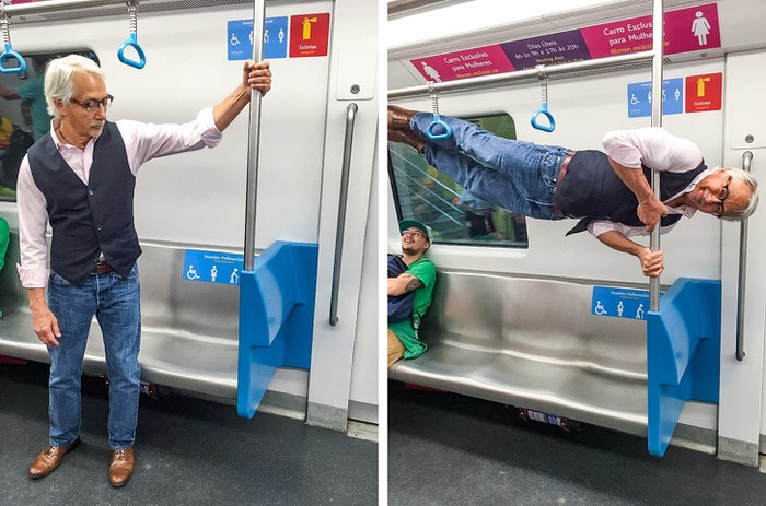Alguém ofereceu ao meu avô um lugar no metrô, ele respondeu dessa forma