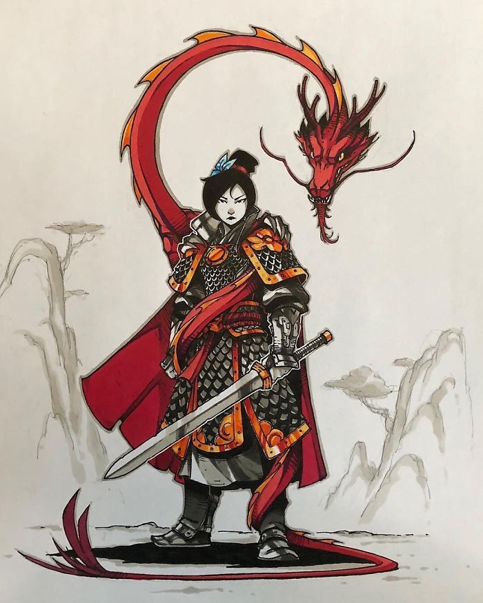 Mulan e Mushu parecendo prontos para fritar você