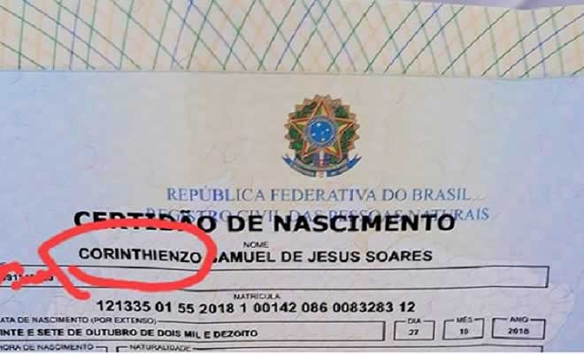 Fanático pelo Timão, pai batiza o filho de Corinthienzo