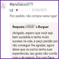 Resposta a uma crítica no Ifood