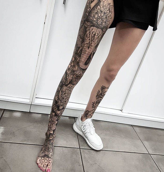 Algumas das mais incríveis tatuagens de pernas (43 fotos) 30
