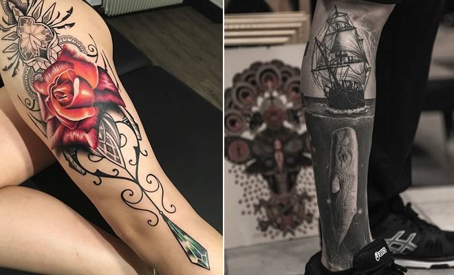 Algumas das mais incríveis tatuagens de pernas (43 fotos) 3