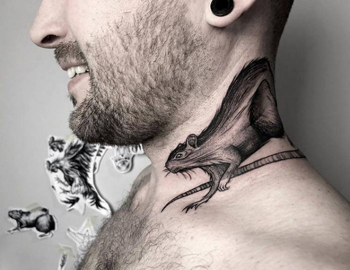 45 idéias inspiradoras de tatuagem para o pescoço e nuca 16