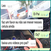 Pai pedindo ajuda para o filho