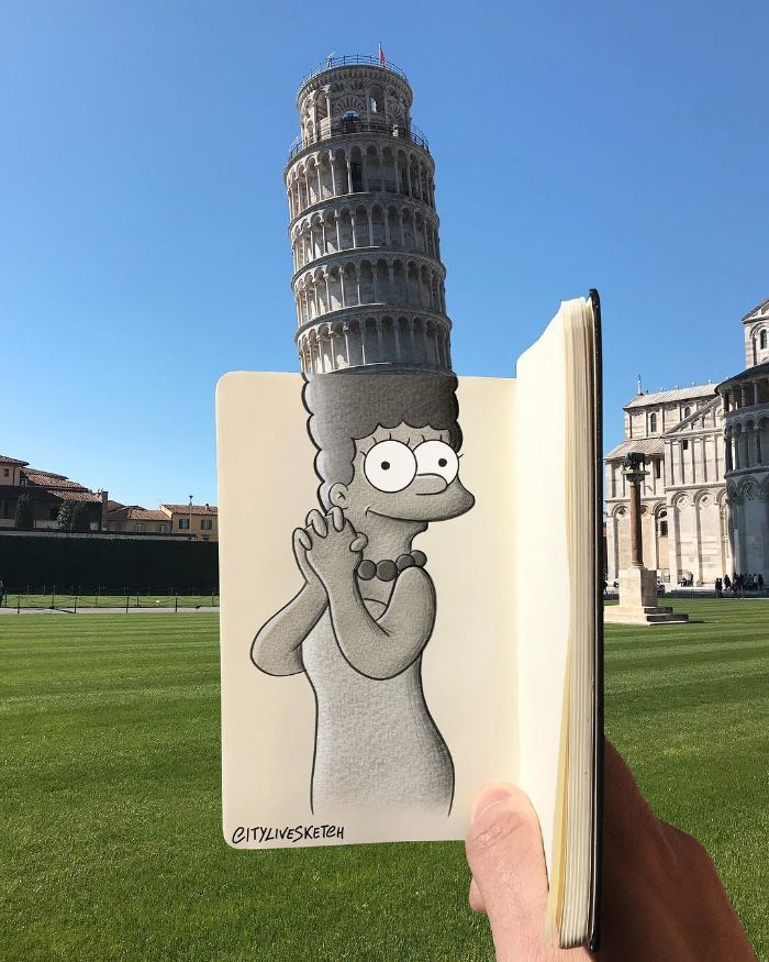 Artista cria fotografias alucinantes misturando desenhos com realidade (34 fotos) 3