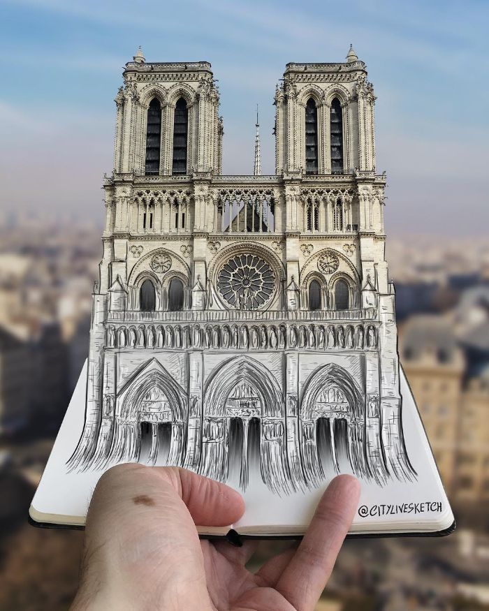 Artista cria fotografias alucinantes misturando desenhos com realidade (34 fotos) 7