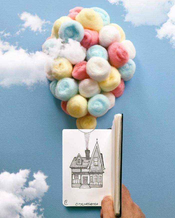 Artista cria fotografias alucinantes misturando desenhos com realidade (34 fotos) 24