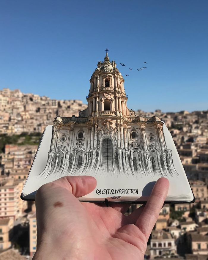 Artista cria fotografias alucinantes misturando desenhos com realidade (34 fotos) 27