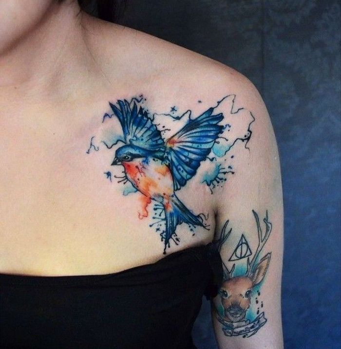 32 ideias de tatuagens estilo aquarela 1