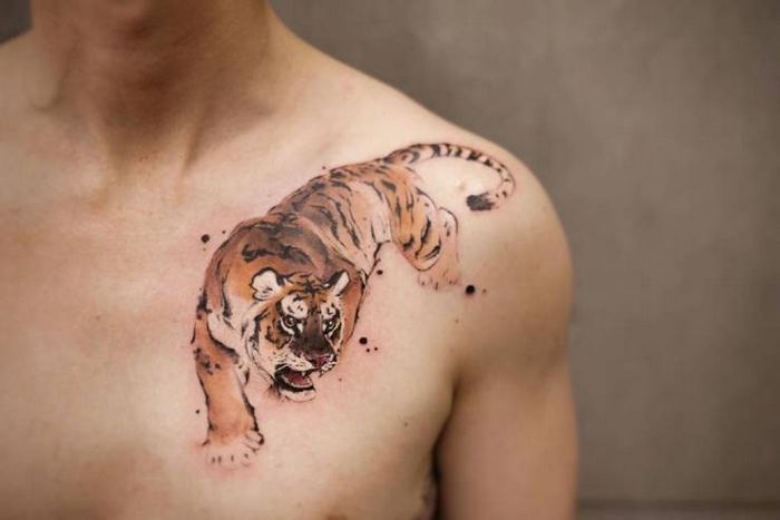32 ideias de tatuagens estilo aquarela 18