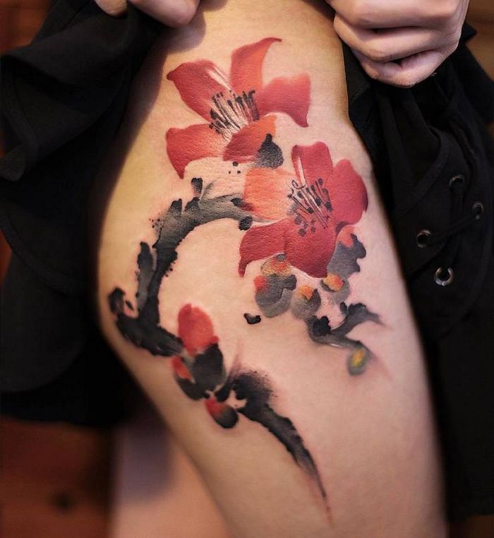 32 ideias de tatuagens estilo aquarela 20