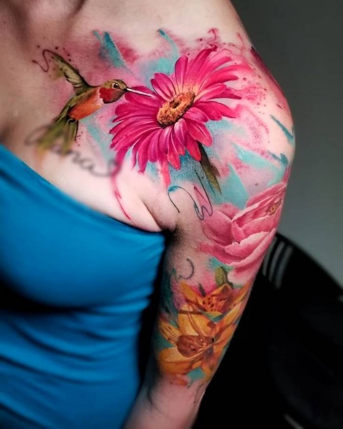 32 ideias de tatuagens estilo aquarela 22