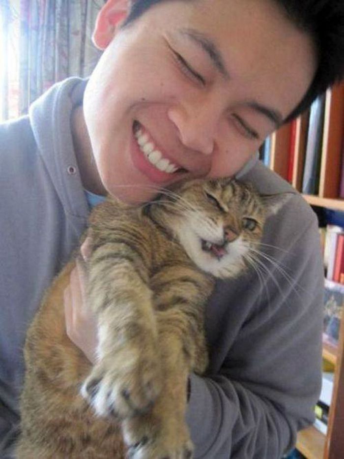 Gatos que odeiam estar em selfies com seus humanos (21 fotos) 10 Gatos que odeiam estar em selfies com seus humanos (21 fotos) 10
