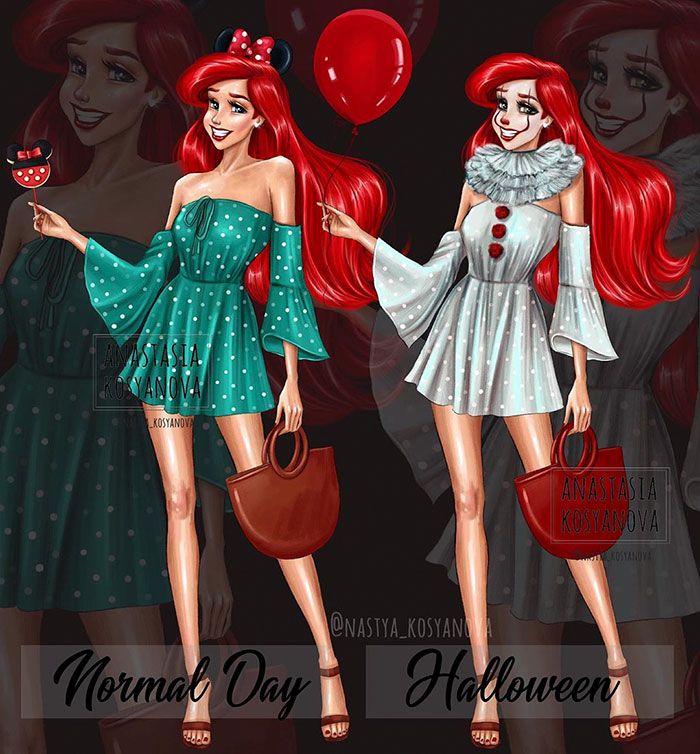 8 princesas da Disney vestidas para o Halloween por um artista russo 1 8 princesas da Disney vestidas para o Halloween por um artista russo 1