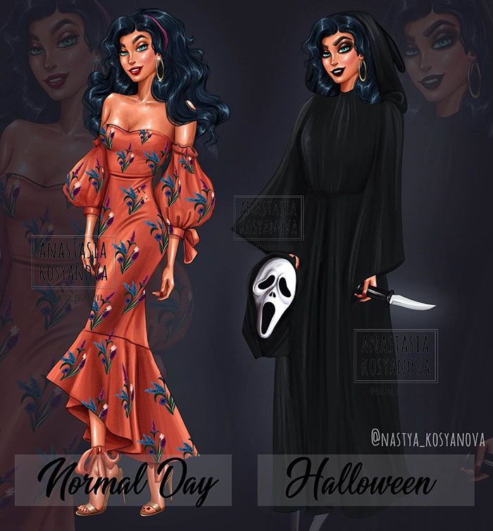 8 princesas da Disney vestidas para o Halloween por um artista russo 2 8 princesas da Disney vestidas para o Halloween por um artista russo 2