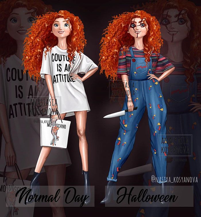 8 princesas da Disney vestidas para o Halloween por um artista russo 5 8 princesas da Disney vestidas para o Halloween por um artista russo 5