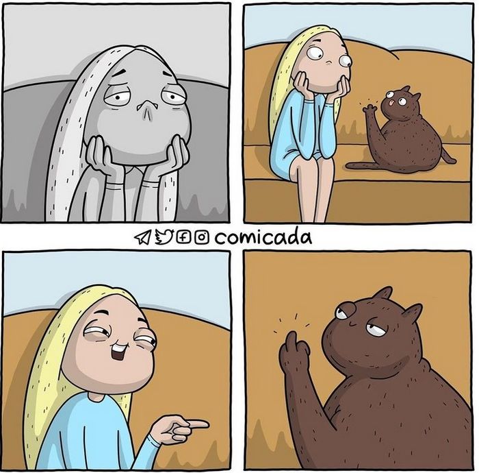 Artista russa conquista o coração de internautas com suas histórias em quadrinhos (20 fotos) 11