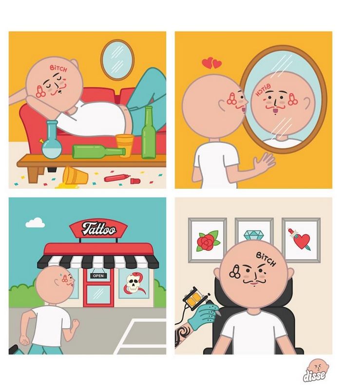30 quadrinhos inapropriados de um artista italiano que imagina o mundo de cabeça para baixo 2