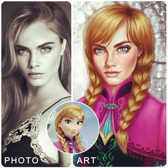 Artista imagina celebridades como personagens da Disney (32 fotos) 30