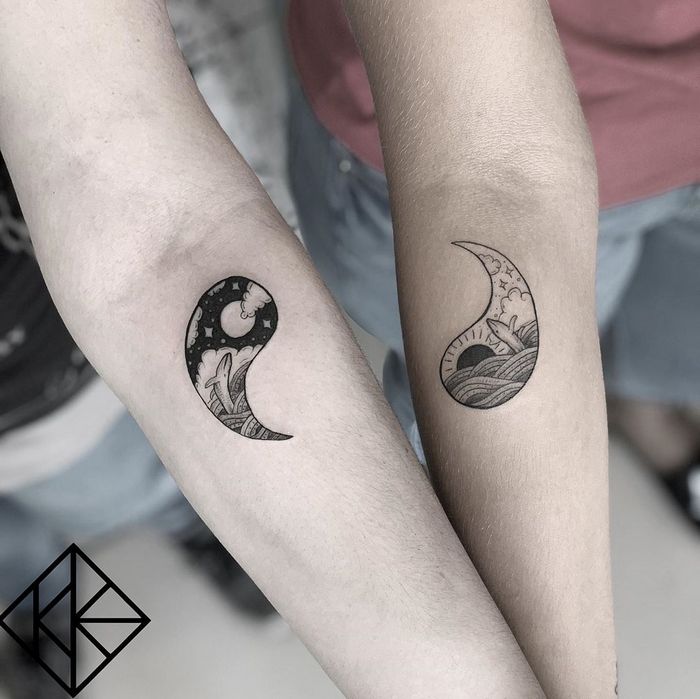 39 ideias lindas para tatuagens para irmãs e melhores amigas 3