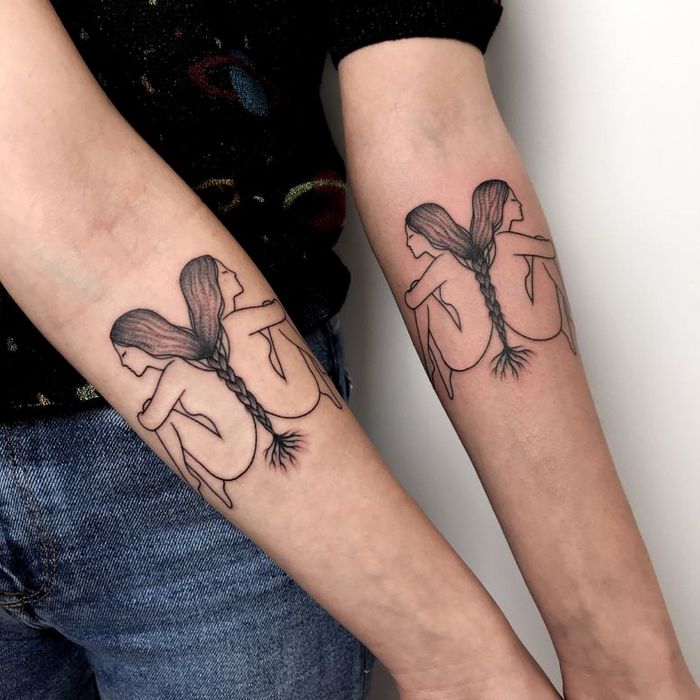 39 ideias lindas de tatuagens para irmãs e melhores amigas: Laços eternos na pele 30 39 ideias lindas de tatuagens para irmãs e melhores amigas: Laços eternos na pele 30