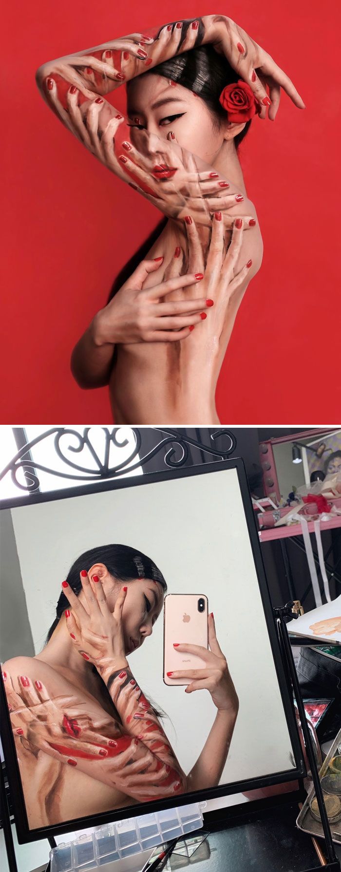 O que este artista faz com o rosto dela mexe seriamente com a sua mente (36 fotos) 34