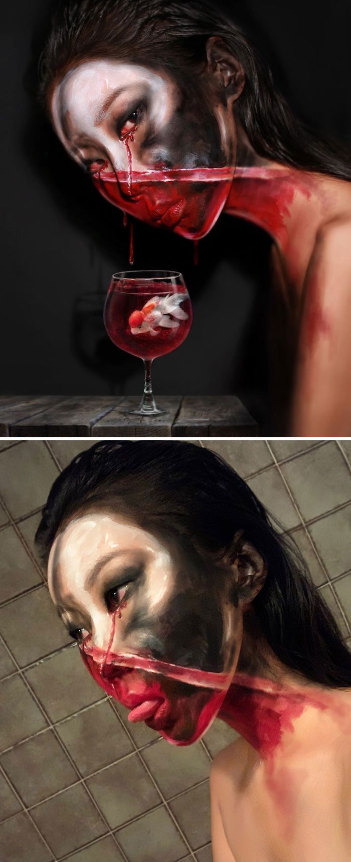 O que este artista faz com o rosto dela mexe seriamente com a sua mente (36 fotos) 35