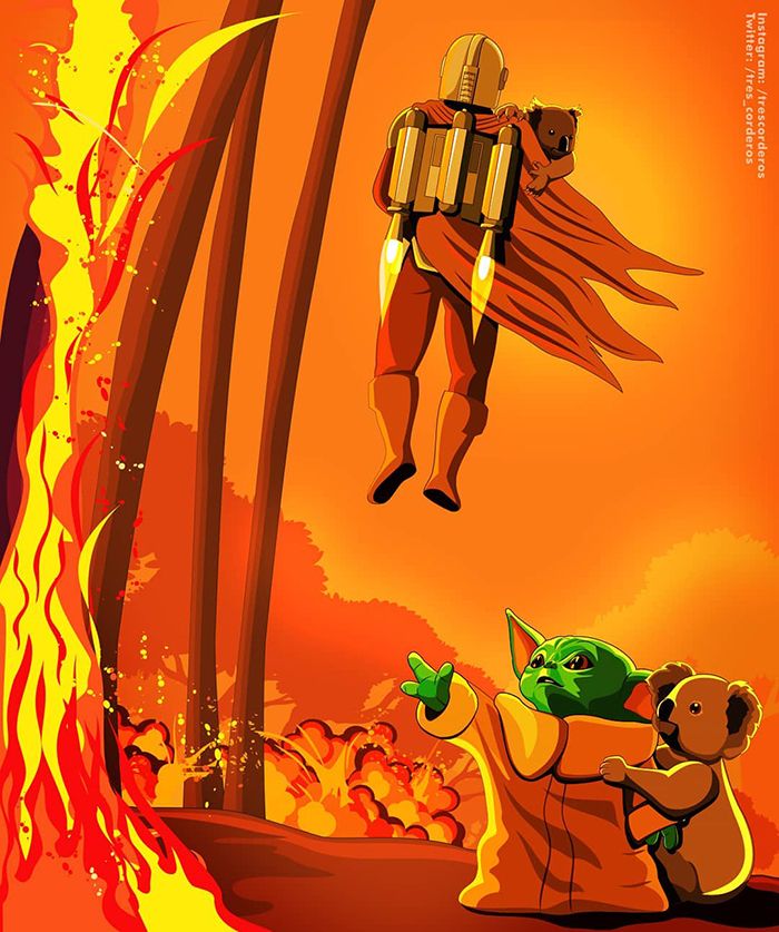 Pessoas de todo o mundo estão compartilhando arte de tributo aos incêndios florestais australianos (30 fotos) 6
