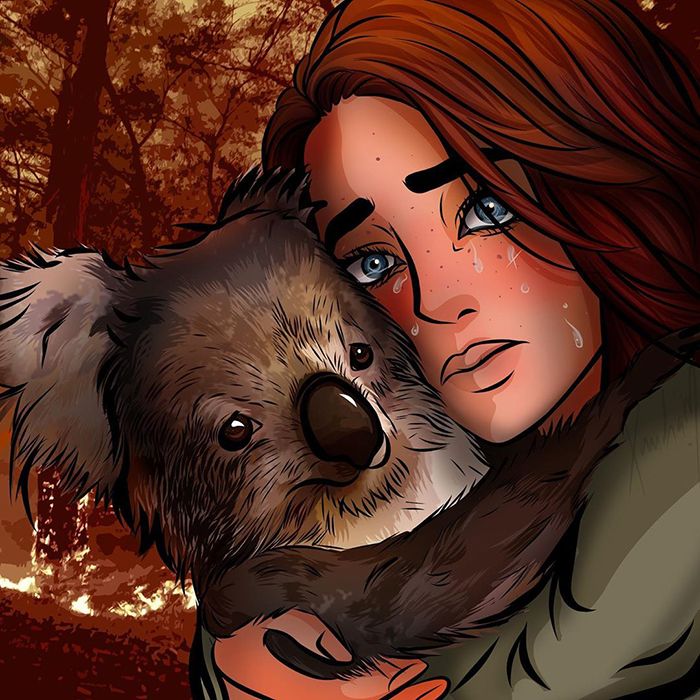 Pessoas de todo o mundo estão compartilhando arte de tributo aos incêndios florestais australianos (30 fotos) 11