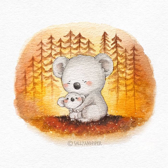 Pessoas de todo o mundo estão compartilhando arte de tributo aos incêndios florestais australianos (30 fotos) 13