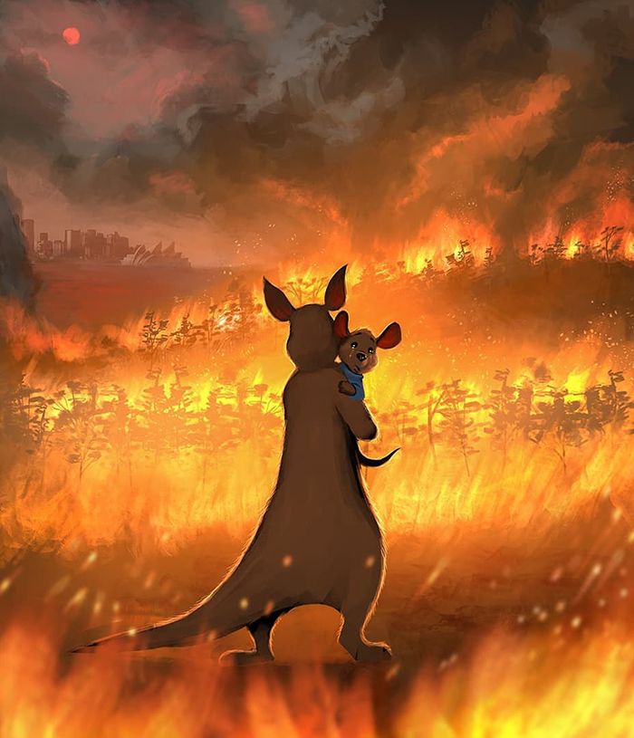 Pessoas de todo o mundo estão compartilhando arte de tributo aos incêndios florestais australianos (30 fotos) 19