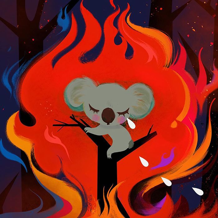 Pessoas de todo o mundo estão compartilhando arte de tributo aos incêndios florestais australianos (30 fotos) 26