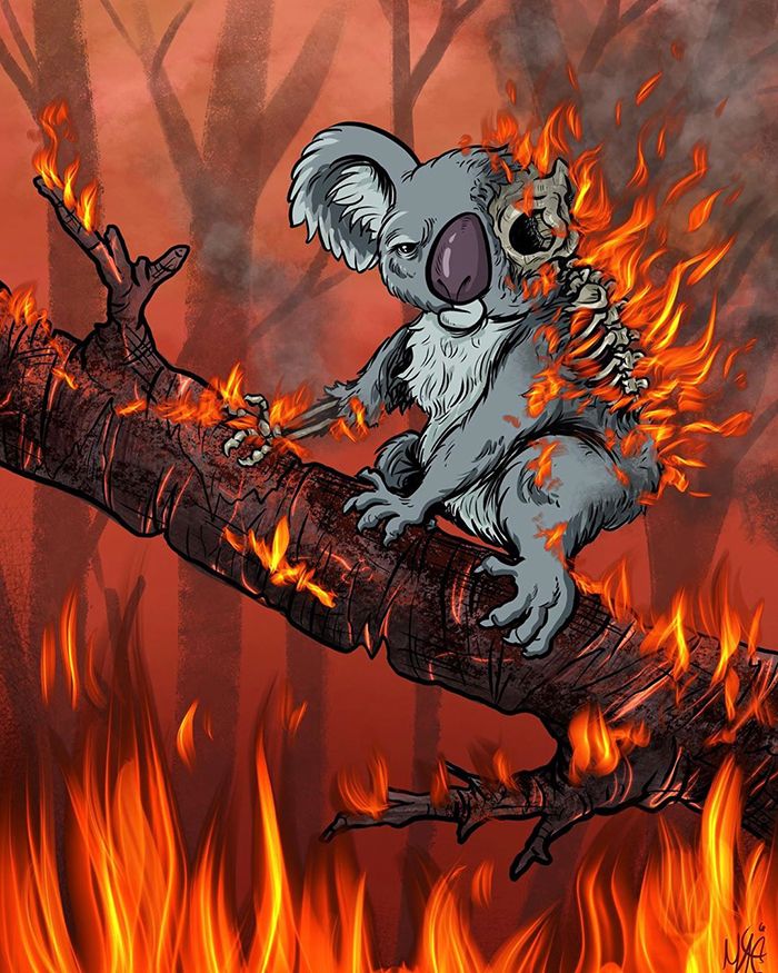 Pessoas de todo o mundo estão compartilhando arte de tributo aos incêndios florestais australianos (30 fotos) 27