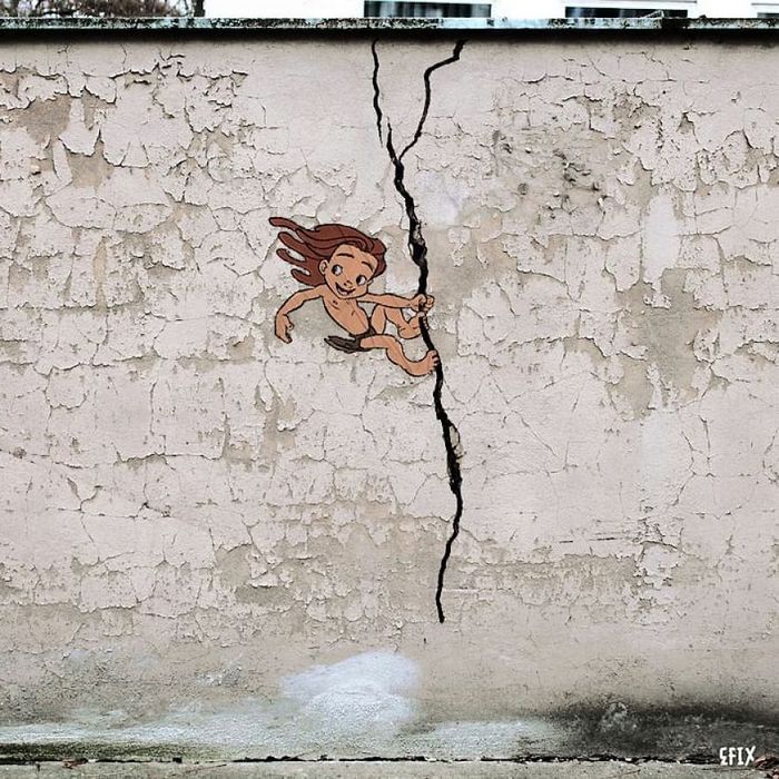 Artista dá vida às ruas simples adicionando personagens divertidos (34 fotos) 23