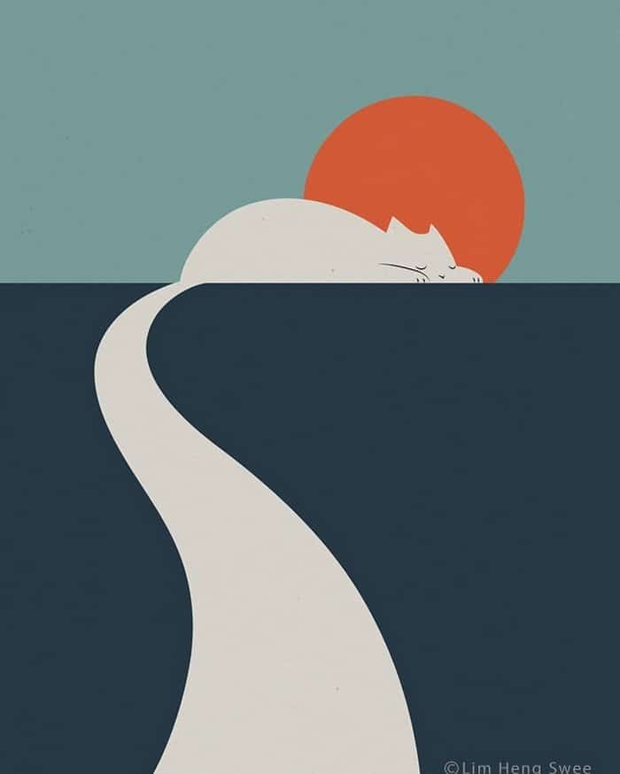 Artista esconde gatos em suas pinturas, criando um novo tipo de arte que chamamos de paisagens de gatos (25 fotos) 2