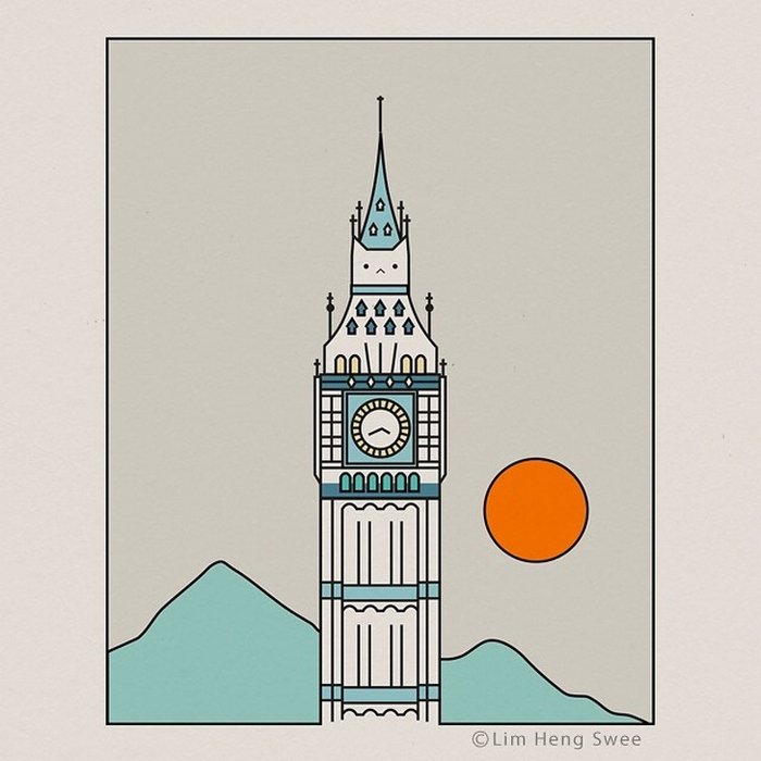 Artista esconde gatos em suas pinturas, criando um novo tipo de arte que chamamos de paisagens de gatos (25 fotos) 3