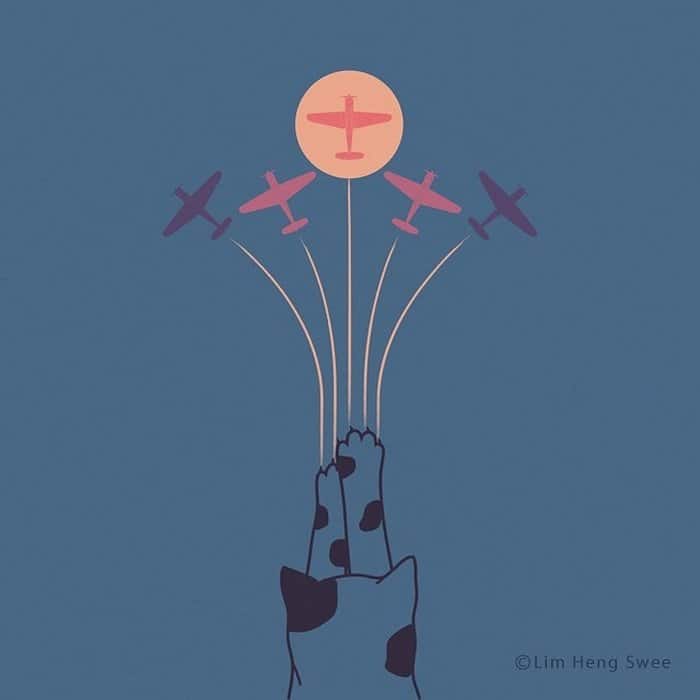 Artista esconde gatos em suas pinturas, criando um novo tipo de arte que chamamos de paisagens de gatos (25 fotos) 7