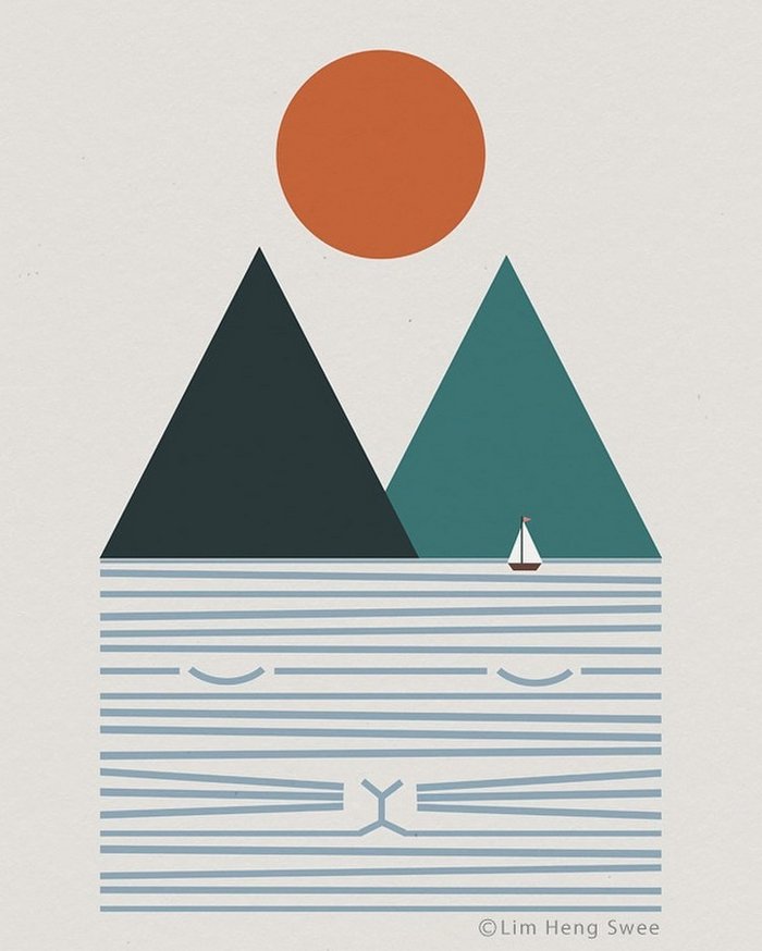 Artista esconde gatos em suas pinturas, criando um novo tipo de arte que chamamos de paisagens de gatos (25 fotos) 11