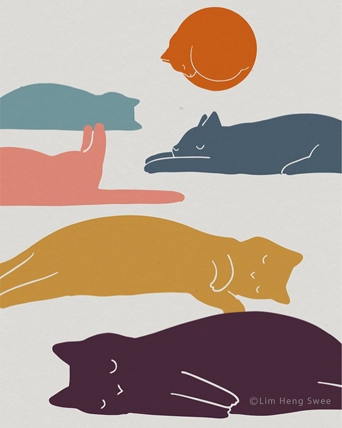 Artista esconde gatos em suas pinturas, criando um novo tipo de arte que chamamos de paisagens de gatos (25 fotos) 14