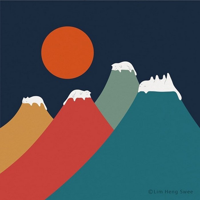 Artista esconde gatos em suas pinturas, criando um novo tipo de arte que chamamos de paisagens de gatos (25 fotos) 21