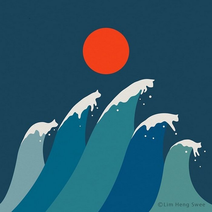 Artista esconde gatos em suas pinturas, criando um novo tipo de arte que chamamos de paisagens de gatos (25 fotos) 24