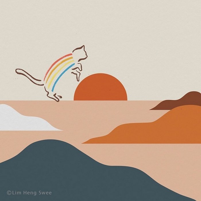 Artista esconde gatos em suas pinturas, criando um novo tipo de arte que chamamos de paisagens de gatos (25 fotos) 25