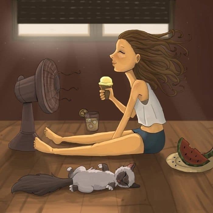 Artista ilustra a vida cotidiana com um gato nesses 31 quadrinhos 2