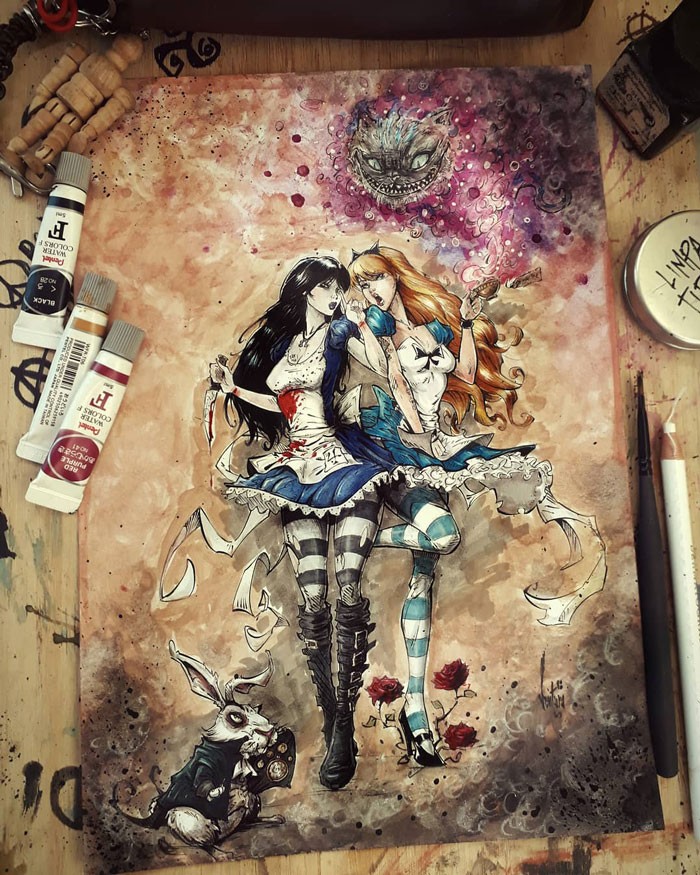Artista reimagina personagens da cultura pop em ilustrações de estilo sombrio e sinistro (30 fotos) 22 Artista reimagina personagens da cultura pop em ilustrações de estilo sombrio e sinistro (30 fotos) 22
