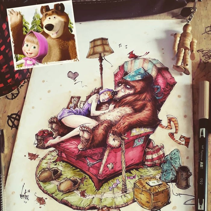 Artista reimagina personagens da cultura pop em ilustrações de estilo sombrio e sinistro (30 fotos) 28 Artista reimagina personagens da cultura pop em ilustrações de estilo sombrio e sinistro (30 fotos) 28