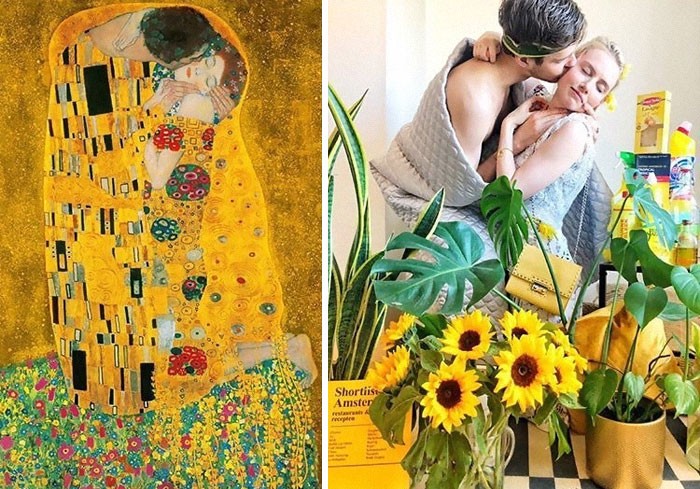 40 pessoas criativas que recriaram pinturas famosas com coisas que encontraram em casa 16