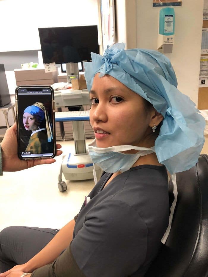 40 pessoas criativas que recriaram pinturas famosas com coisas que encontraram em casa 28