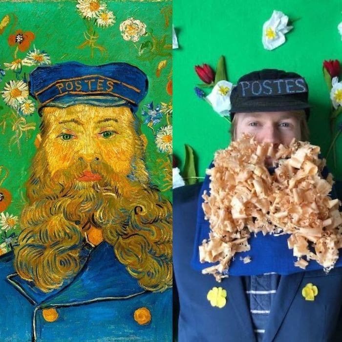 40 pessoas criativas que recriaram pinturas famosas com coisas que encontraram em casa 30